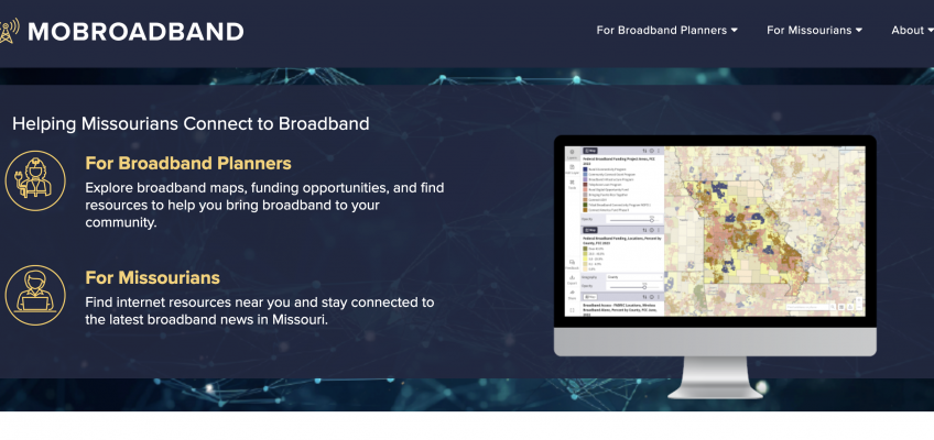 A screenshot of the homepage of mobroadband.org